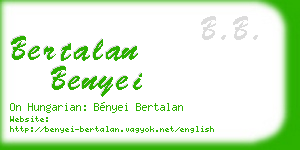 bertalan benyei business card
