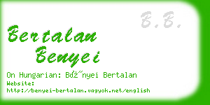 bertalan benyei business card